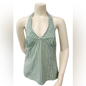 Old Navy Striped Halter Top Women’s Size L | Smocked Back | Summer Y2K V-Neck